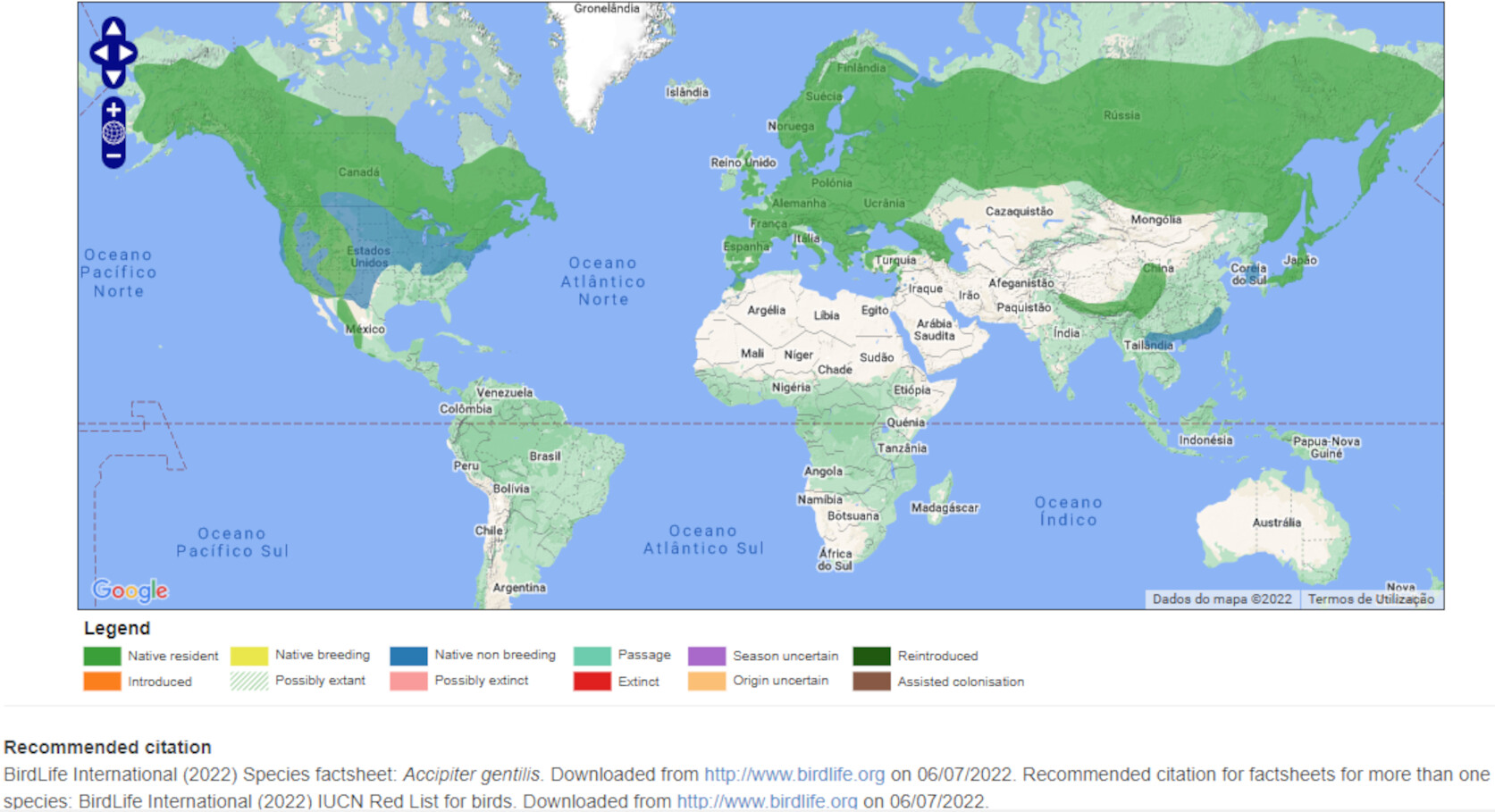 Mapa de Distribuição Mundial