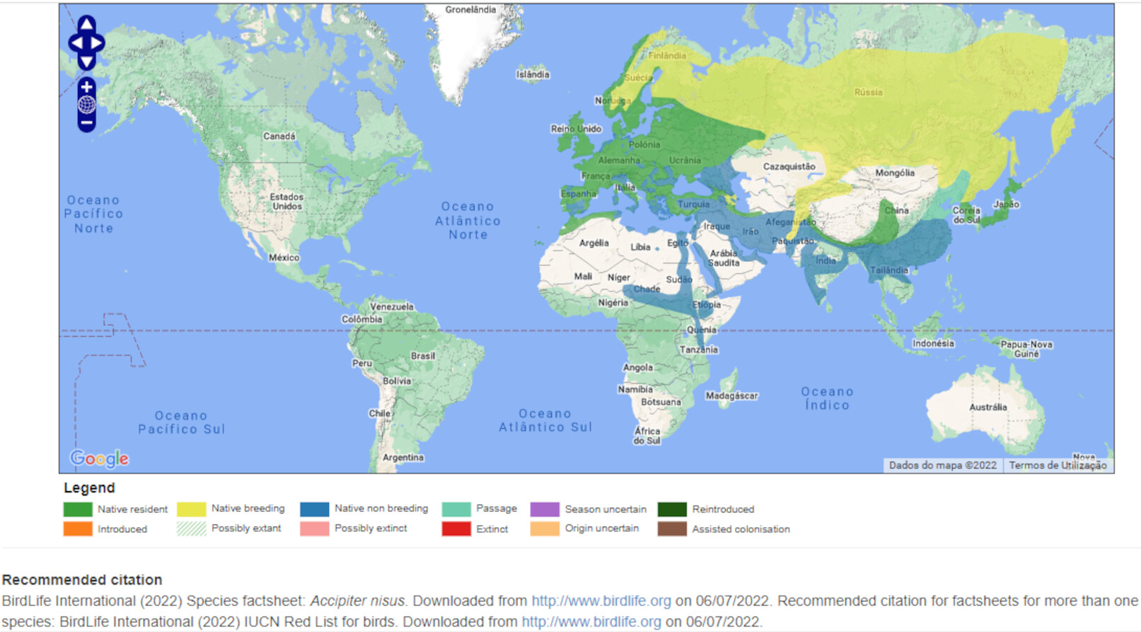 Mapa de Distribuição Mundial