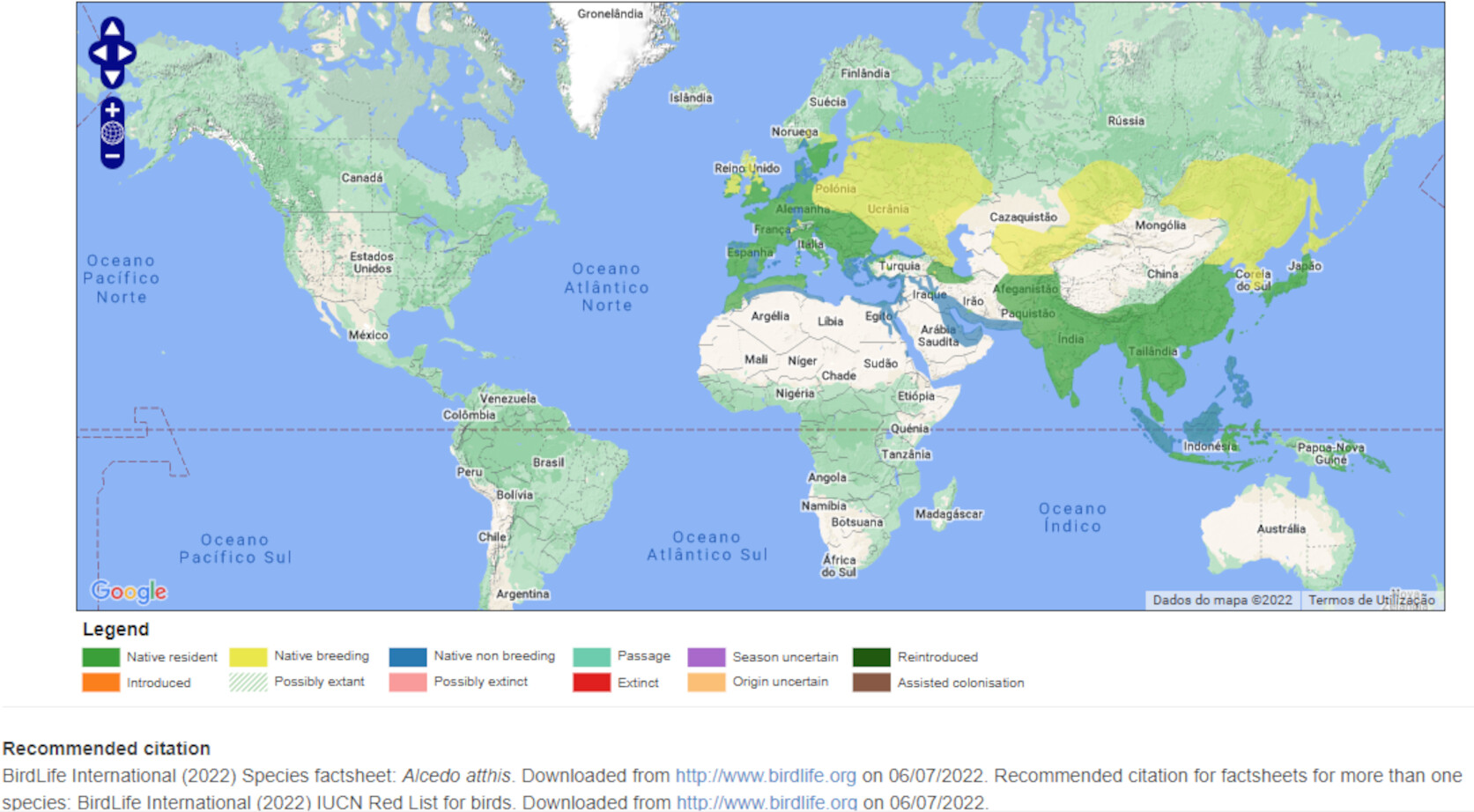 Mapa de Distribuição Mundial