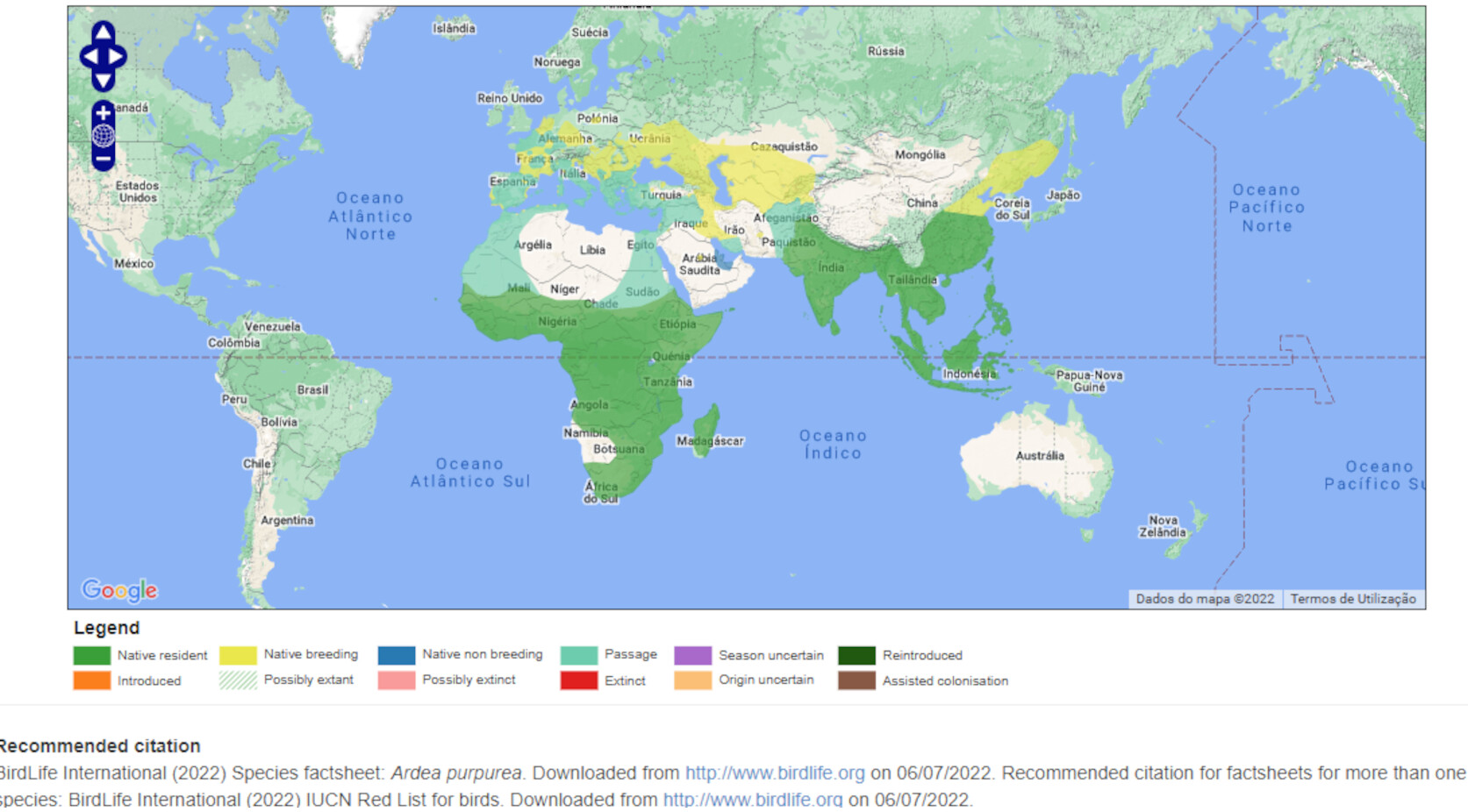 Mapa de Distribuição Mundial