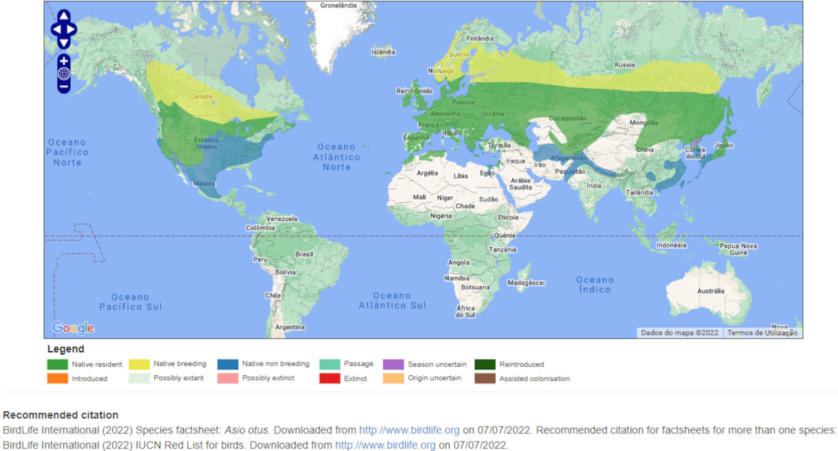 Mapa de Distribuição Mundial