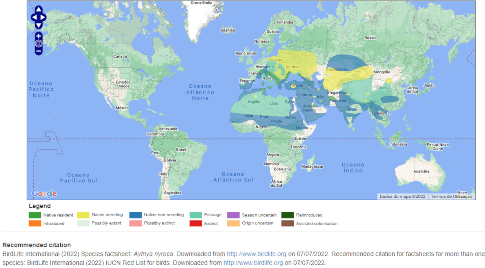 Mapa de Distribuição Mundial