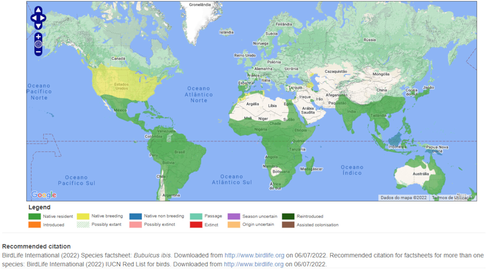 Mapa de Distribuição Mundial
