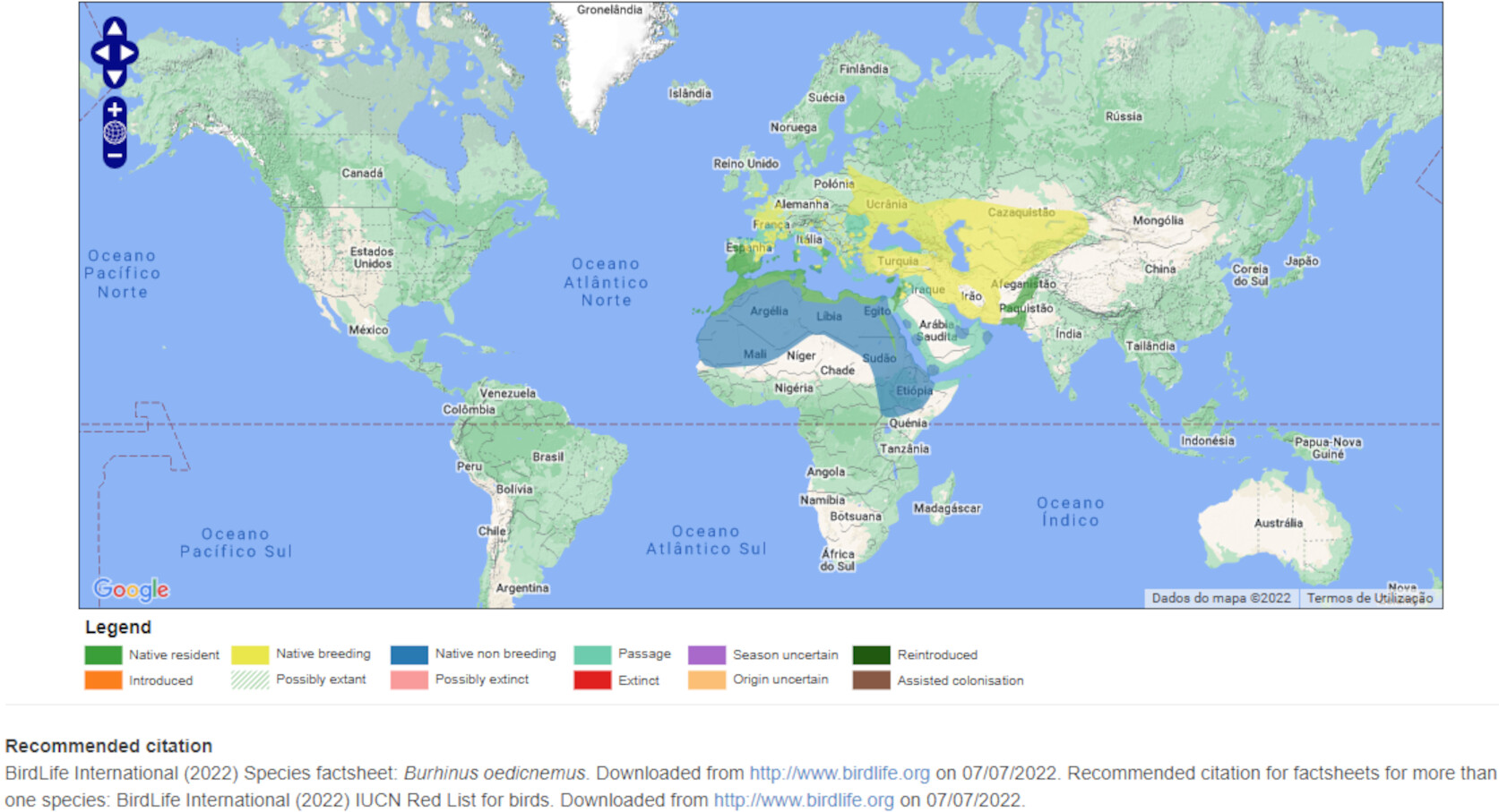 Mapa de Distribuição Mundial
