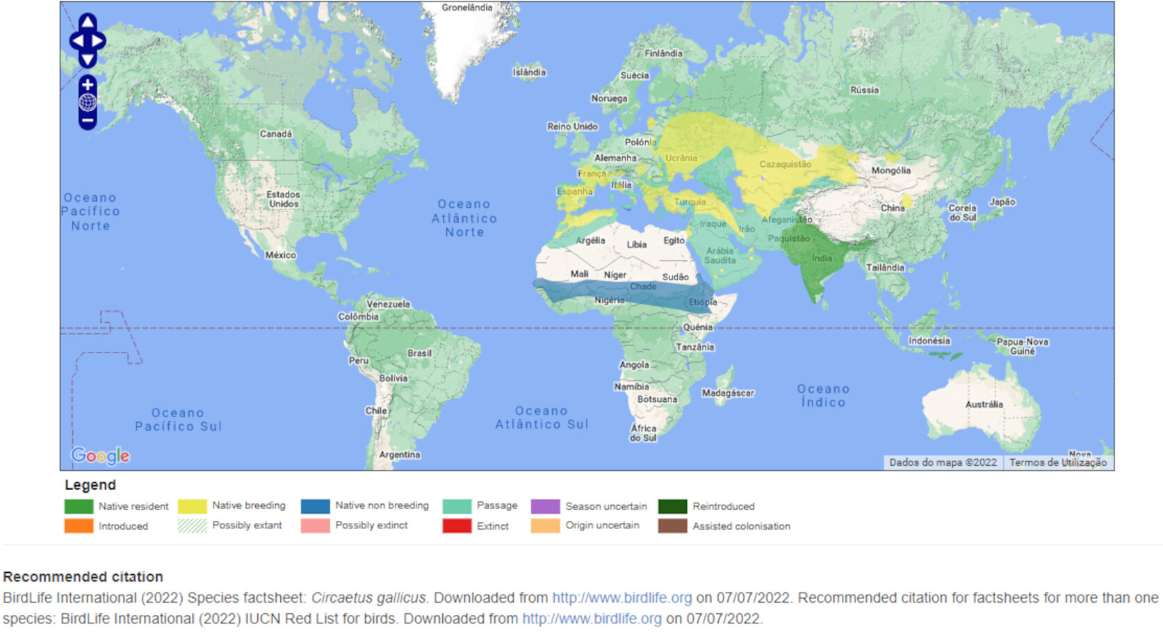 Mapa de Distribuição Mundial