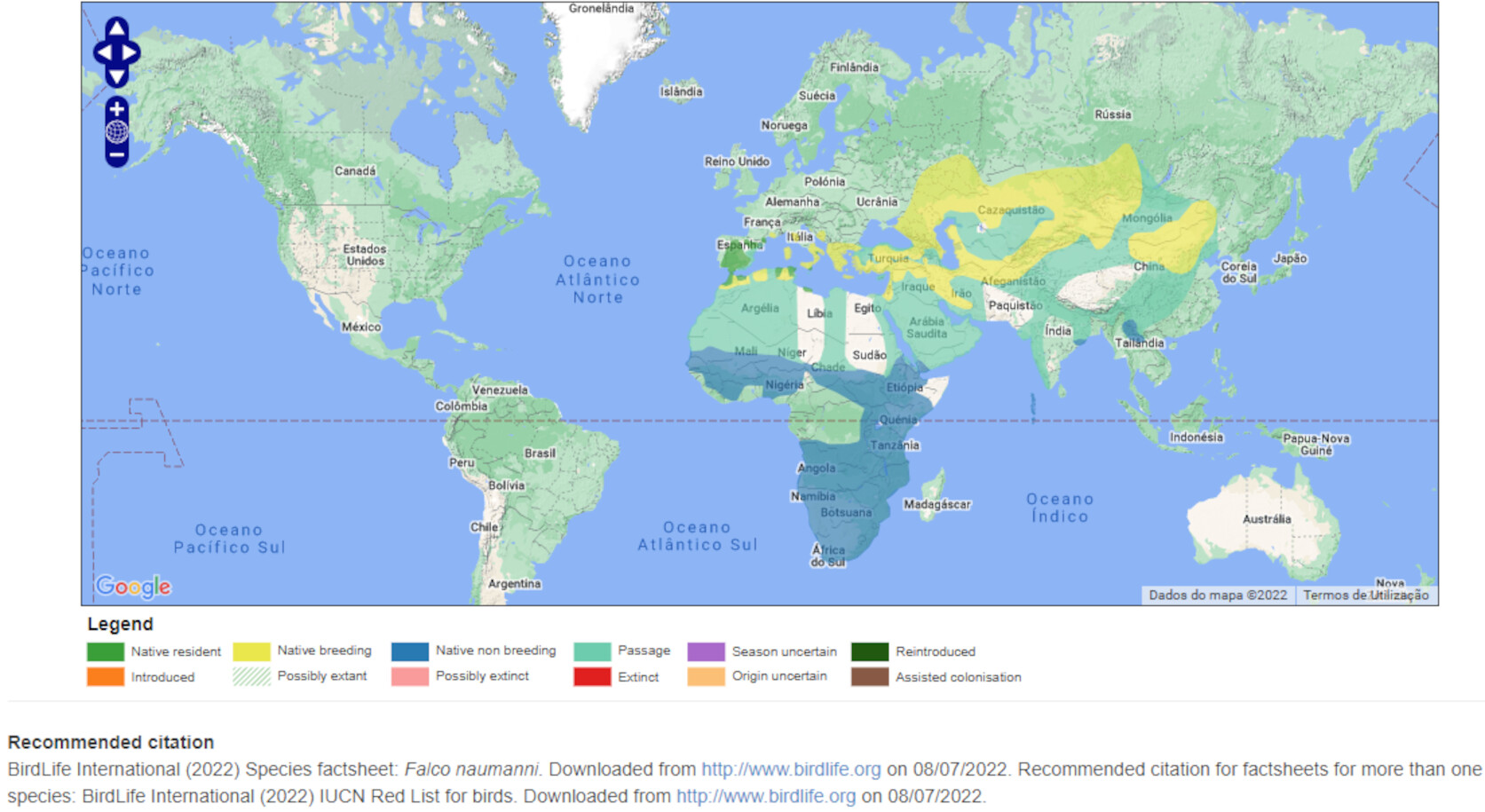 Mapa de Distribuição Mundial