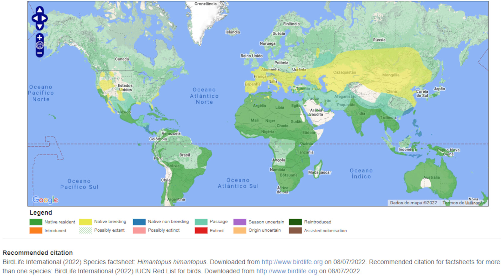 Mapa de Distribuição Mundial