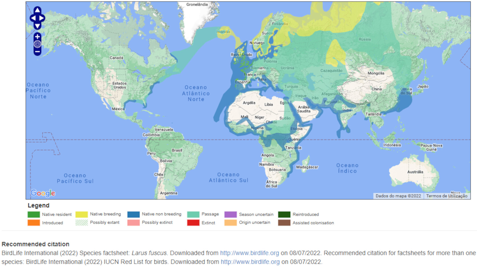 Mapa de Distribuição Mundial