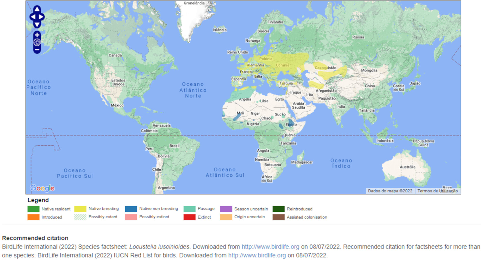 Mapa de Distribuição Mundial