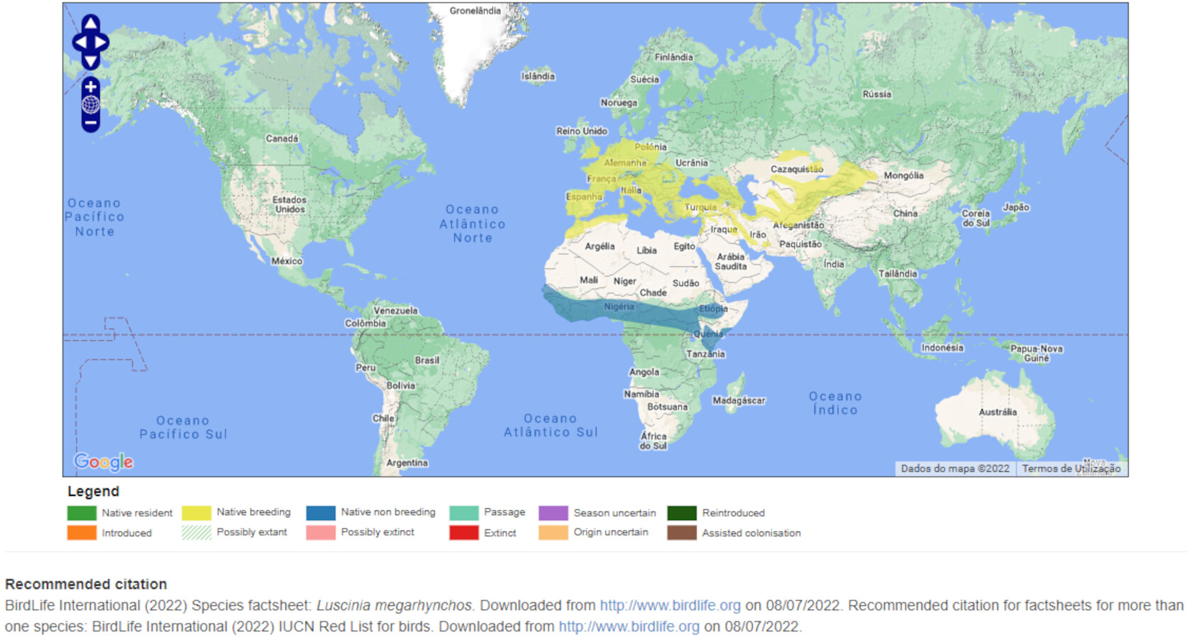 Mapa de Distribuição Mundial