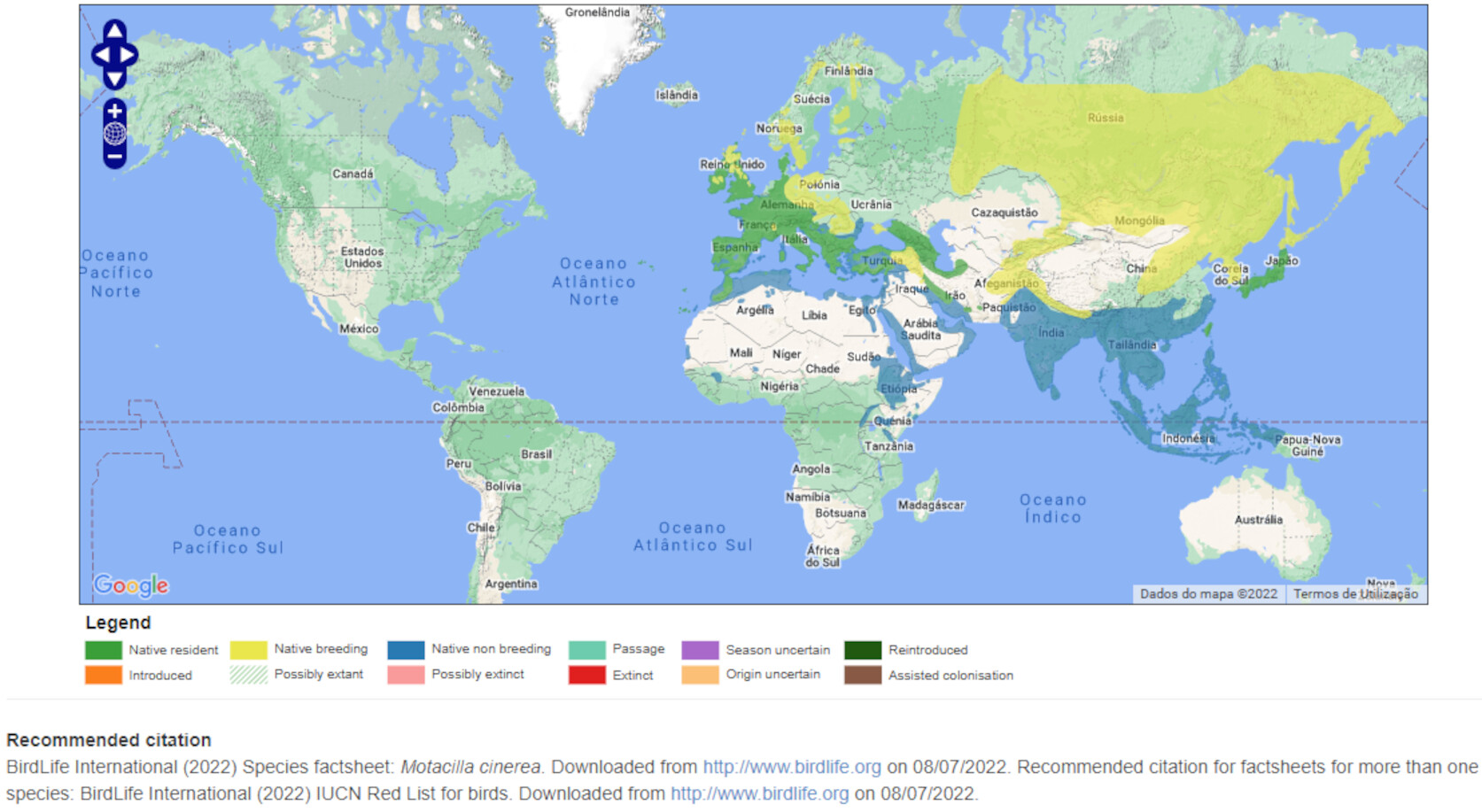 Mapa de Distribuição Mundial