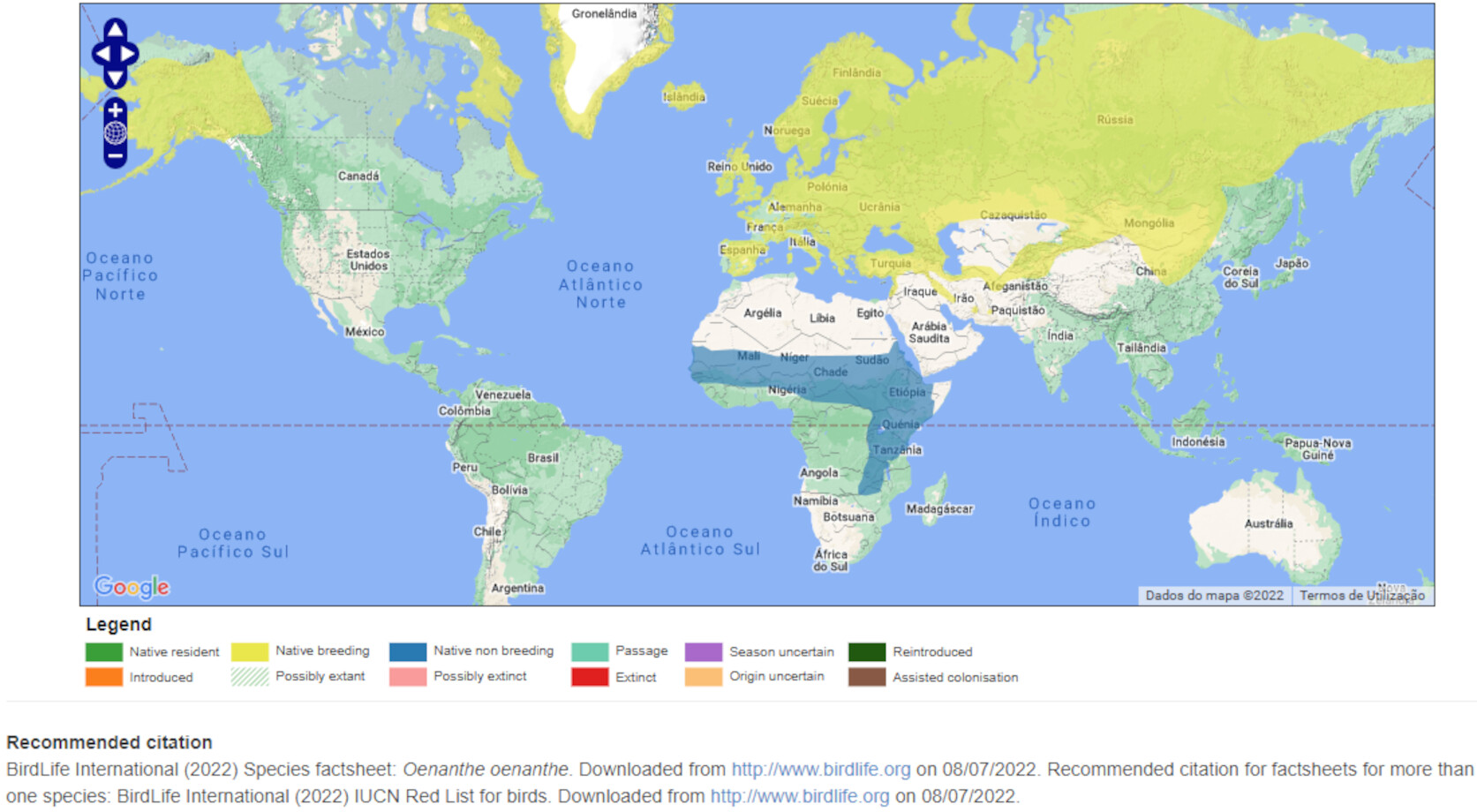Mapa de Distribuição Mundial