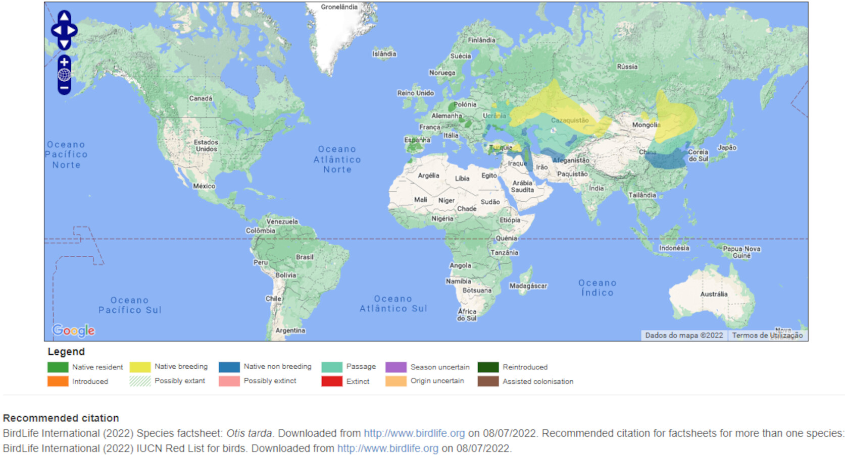 Mapa de Distribuição Mundial