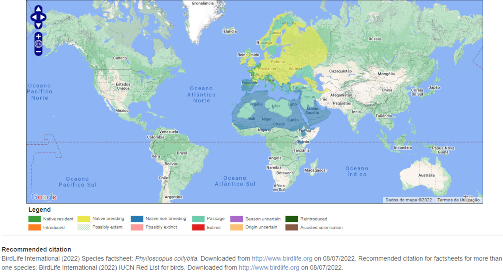 Mapa de Distribuição Mundial