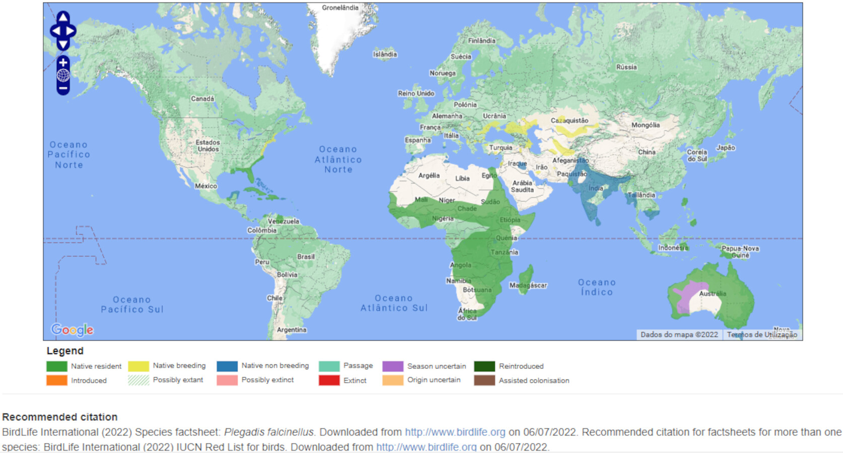 Mapa de Distribuição Mundial