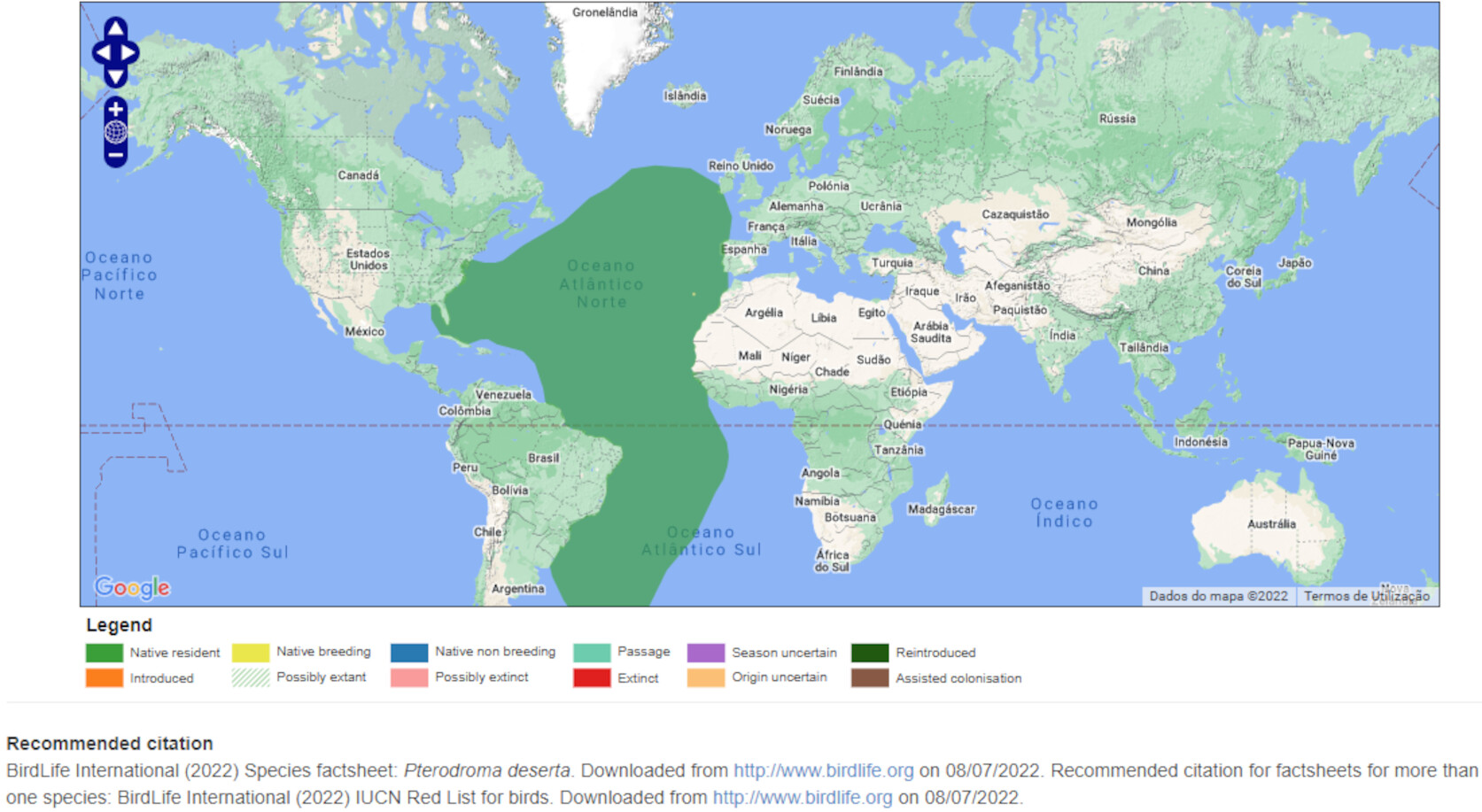 Mapa de Distribuição Mundial
