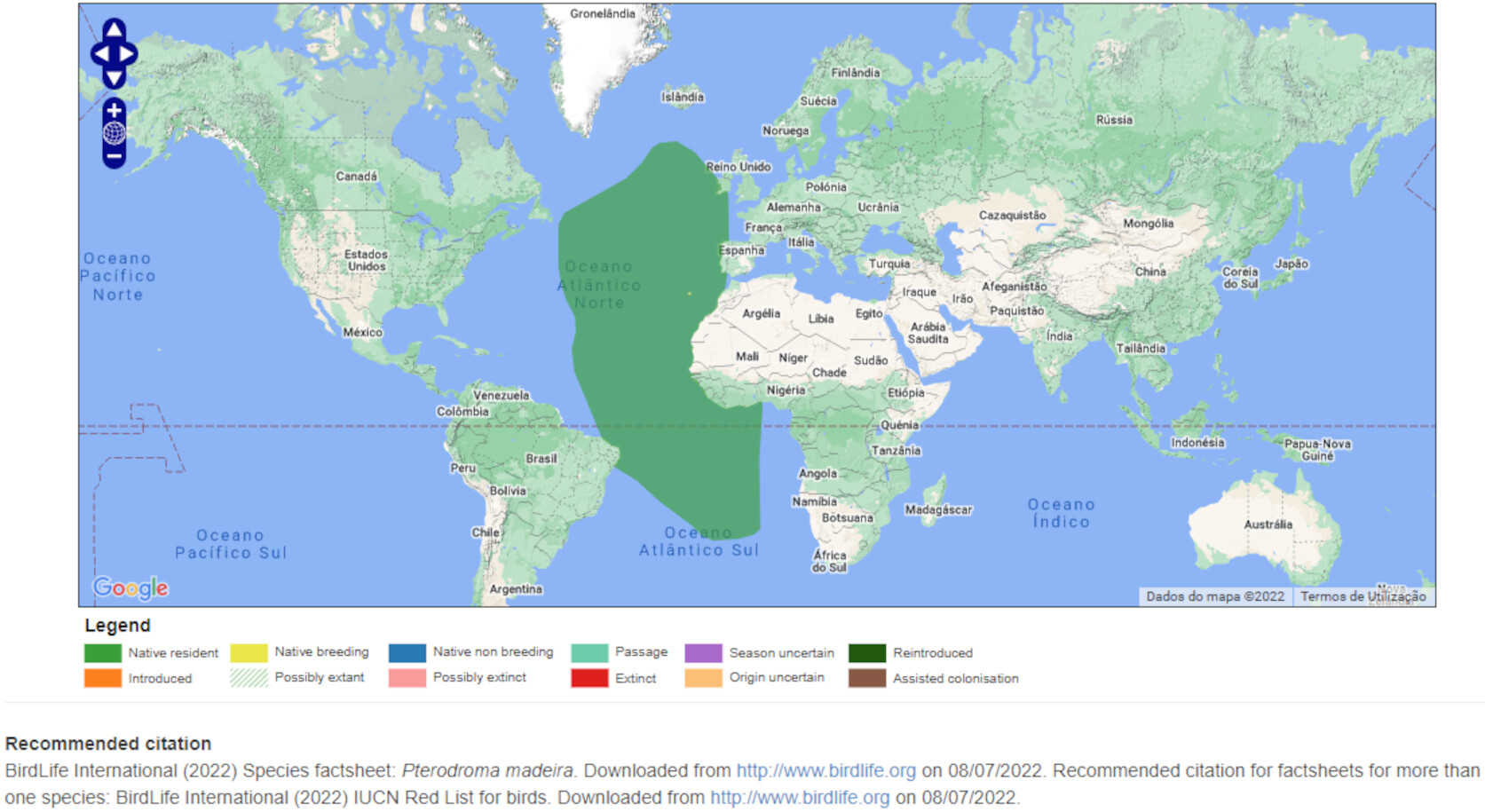 Mapa de Distribuição Mundial