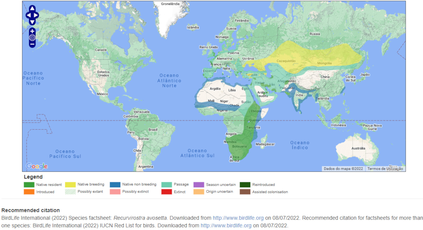 Mapa de Distribuição Mundial