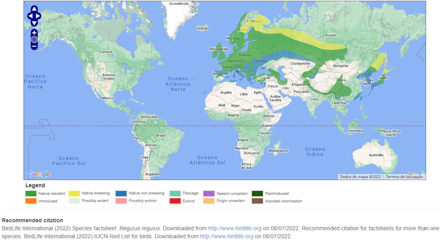 Mapa de Distribuição Mundial
