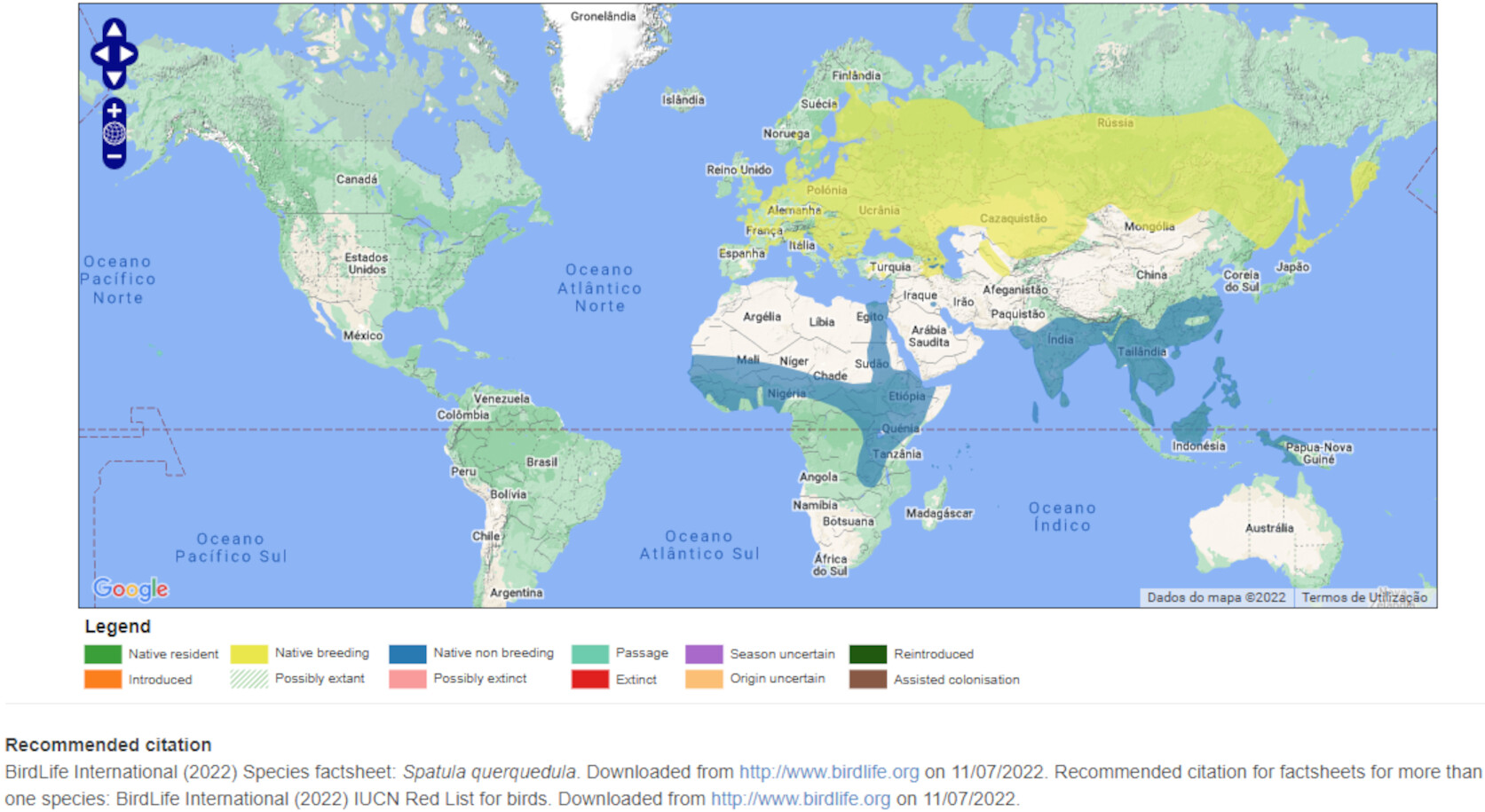Mapa de Distribuição Mundial