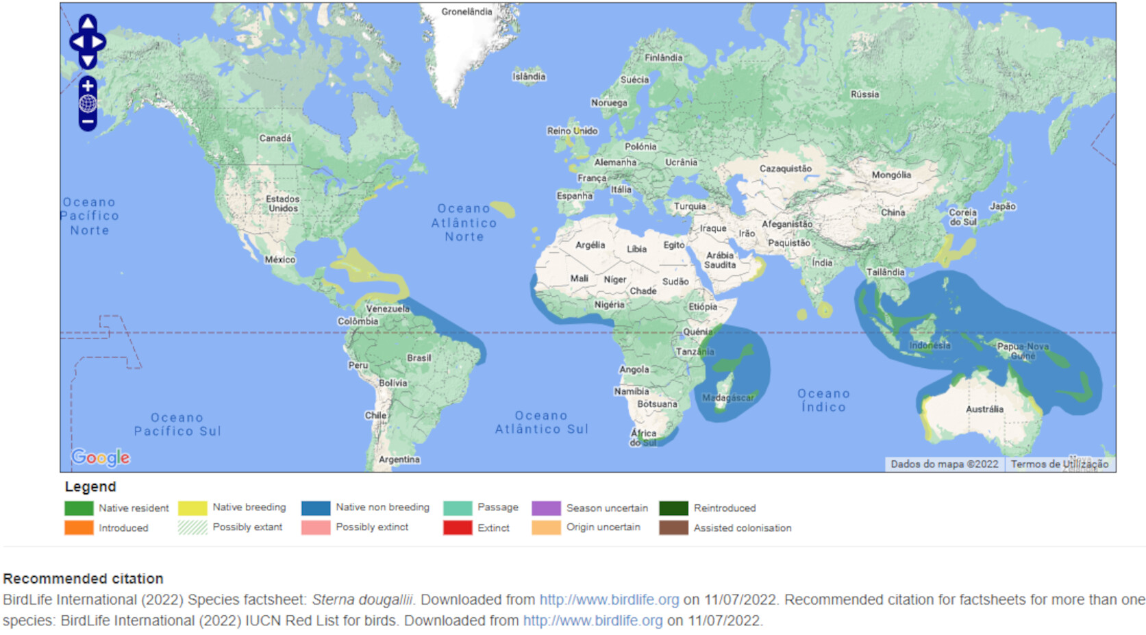 Mapa de Distribuição Mundial
