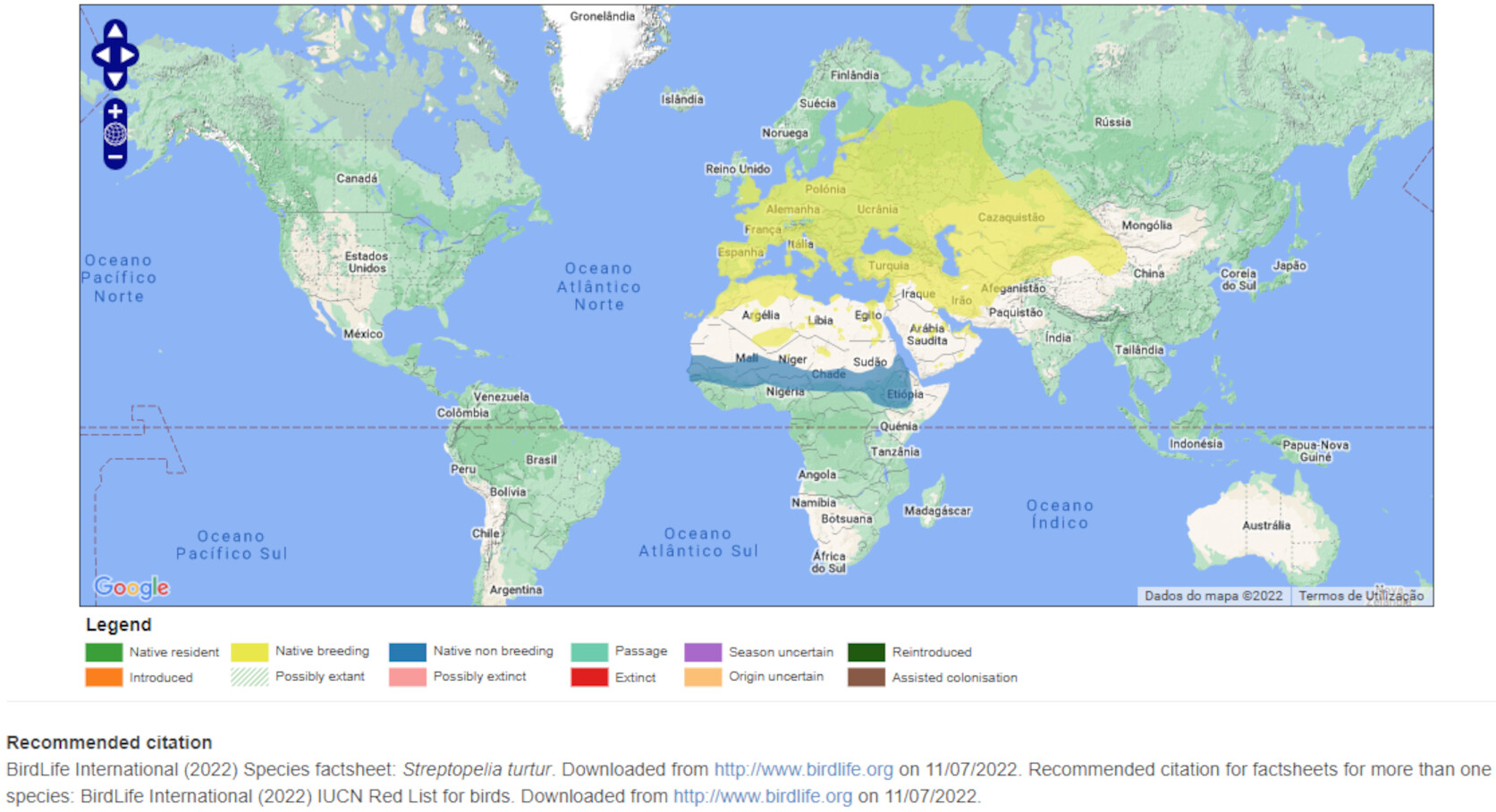 Mapa de Distribuição Mundial