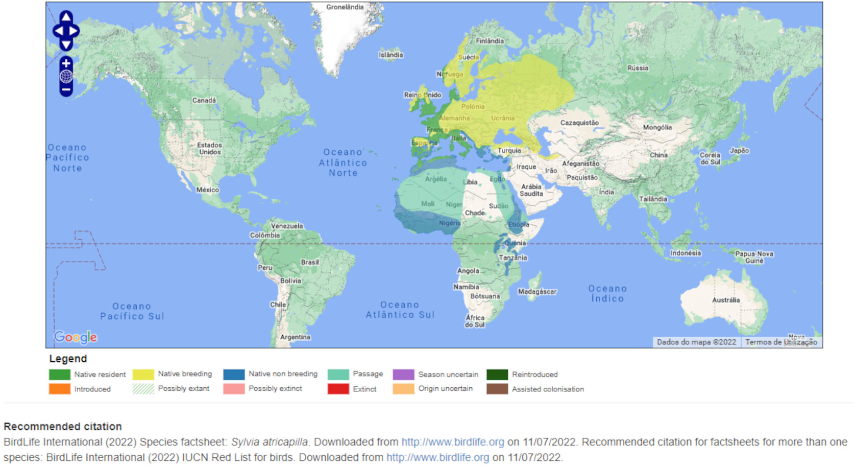 Mapa de Distribuição Mundial